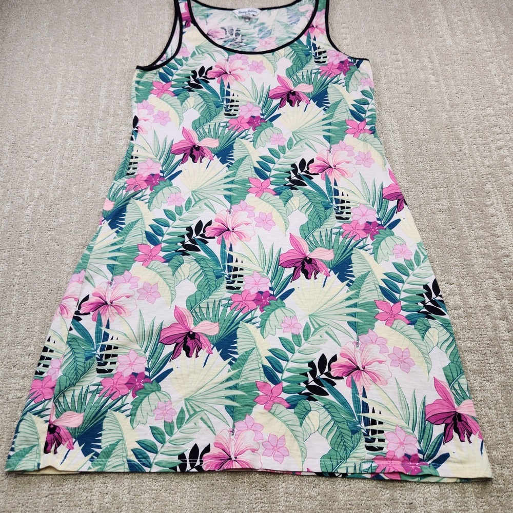 Tommy Bahama Dress Women Medium Sleeveless Floral Stretch Cotton Vacation